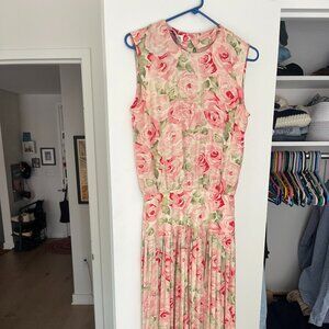 90's Maggie London 100% Silk Floral Dress